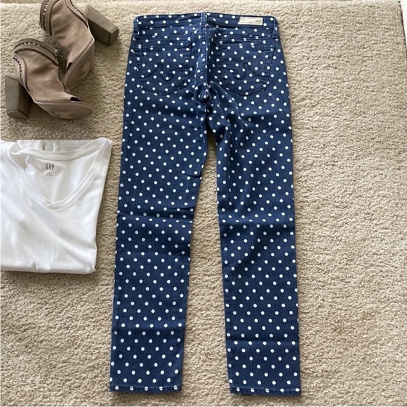 Anthropologie AG The Stevie Ankle Slim Straight Leg Polka Dot Jeans - Picture 5 of 8